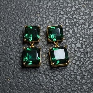 14K Gold Plated Green Earrings - Wholesale Option For Resale